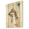 Designart - Portrait of A Giraffe and Child - Farmhouse Print on Natural Pine Wood